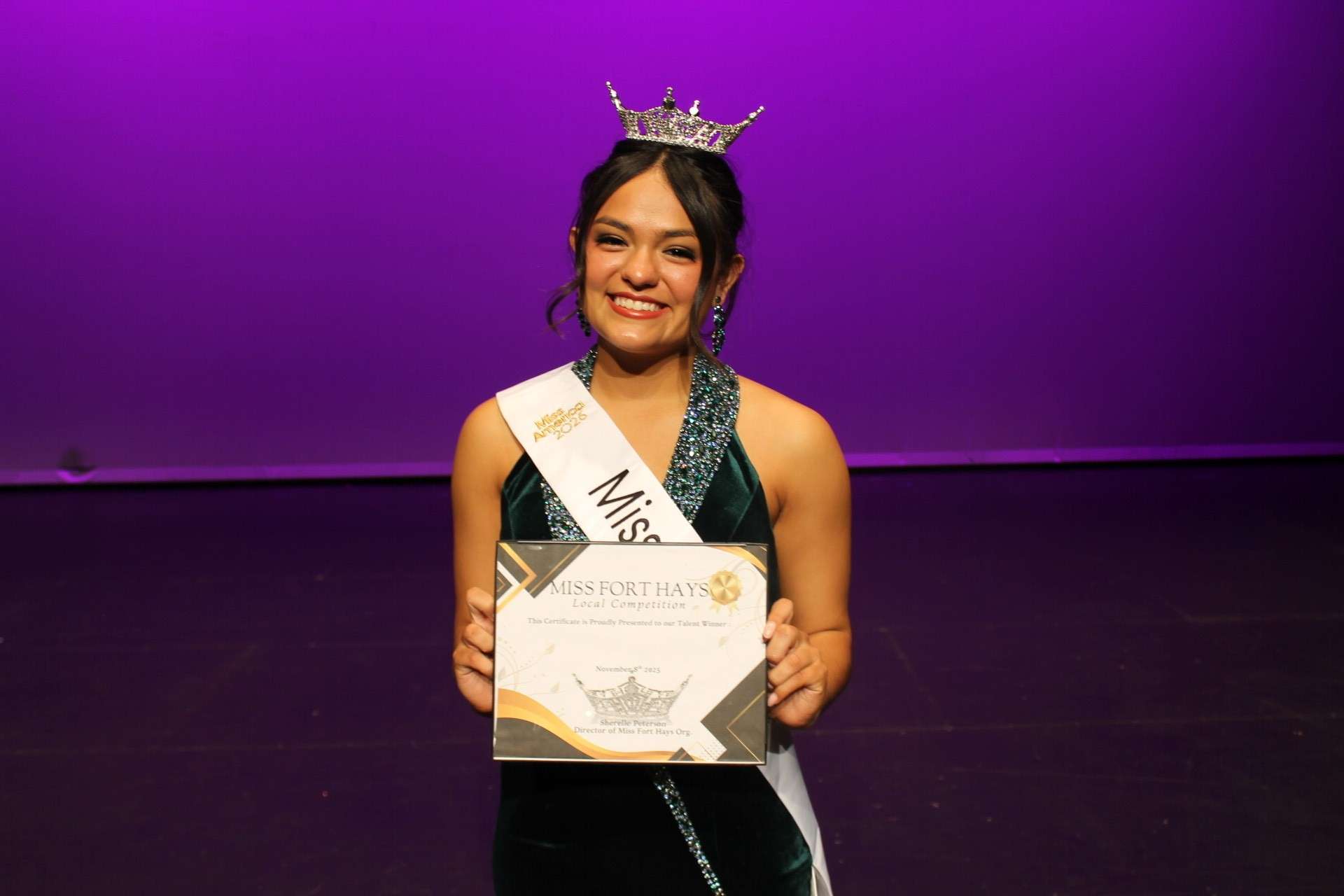 Miss Fort Hays talent award winner Alyna Chavez. Courtesy photo