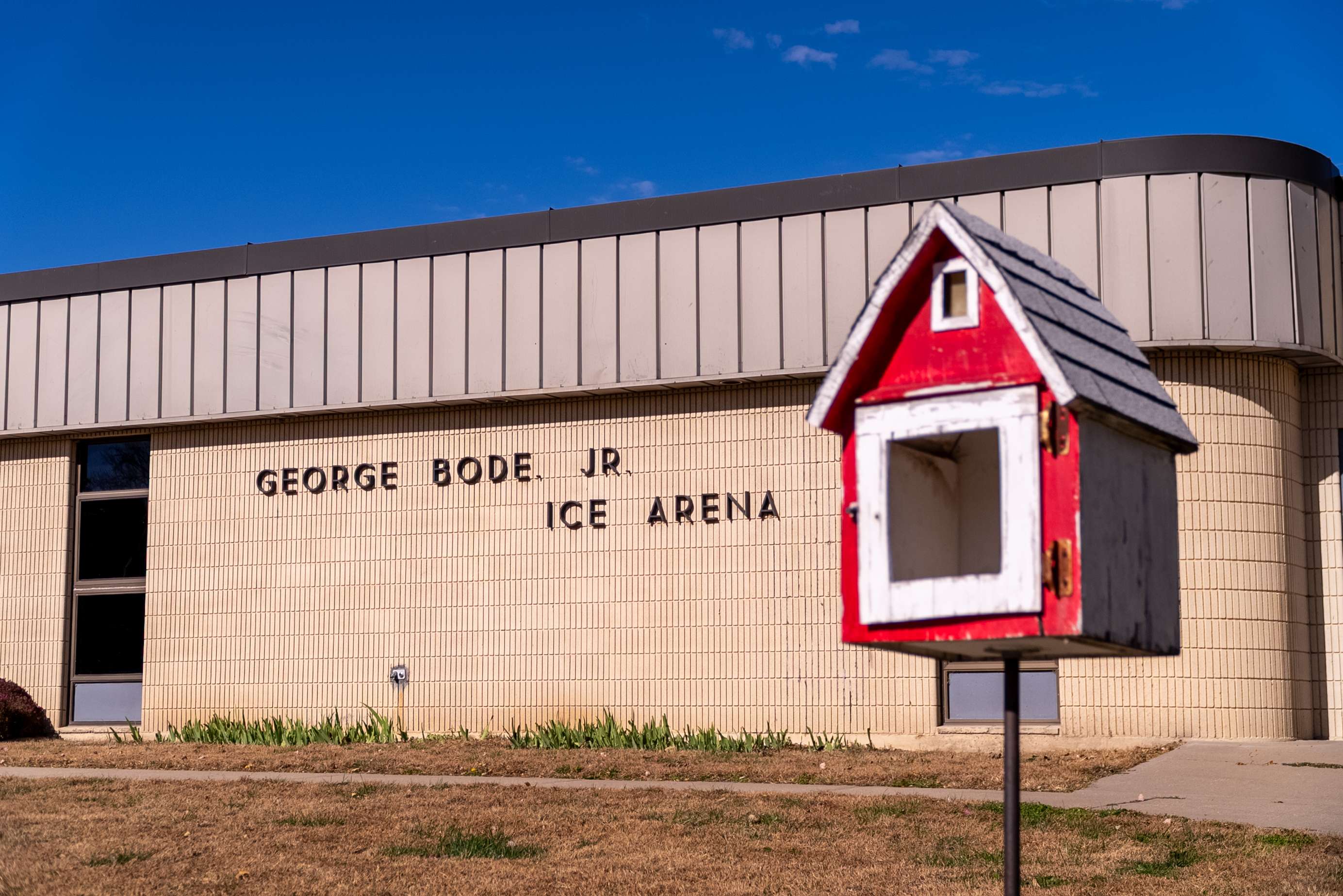 The St. Joseph Mustangs and Bode Ice Arena have teamed up to fill the little red school box with food for those in need during the ongoing government shutdown/ Photo by Justin Peacock