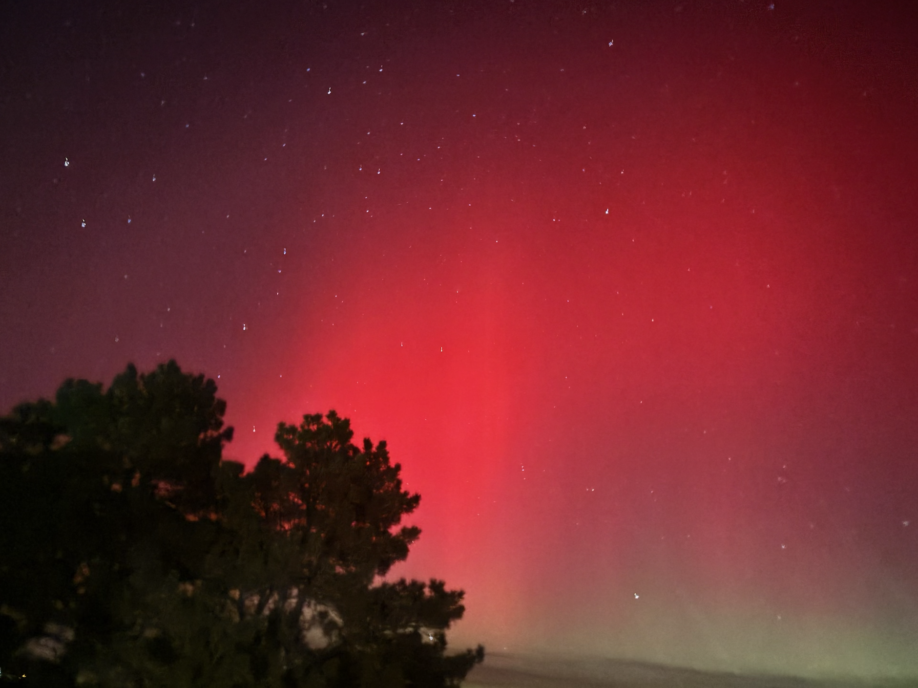 A view of the Northern lights just before 9p.m. Tuesday in western Kansas -Post photo