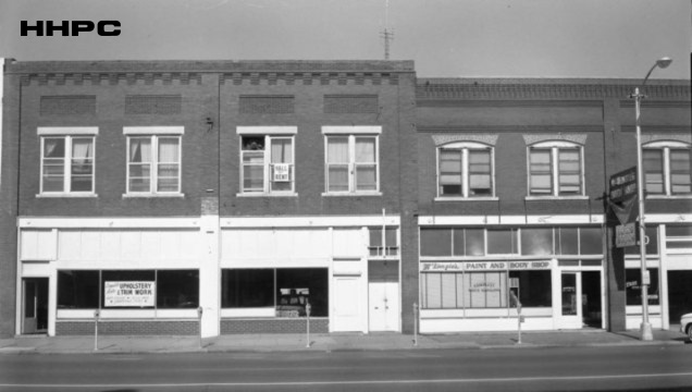 Hutchinson Motor Car Co. - McKenzie Paint & Body Shop - 112-120 S. Main - 1963. Courtesy of the Conard-Harmon Collection.