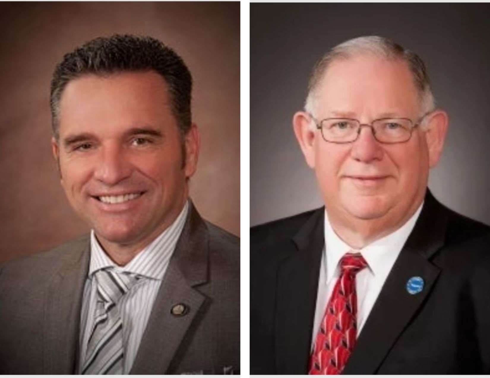Ty Masterson, President of the Kansas Senate (left); Dan Hawkins, Kansas Speaker of the House (right). Photos from the Kansas Legislature webpage