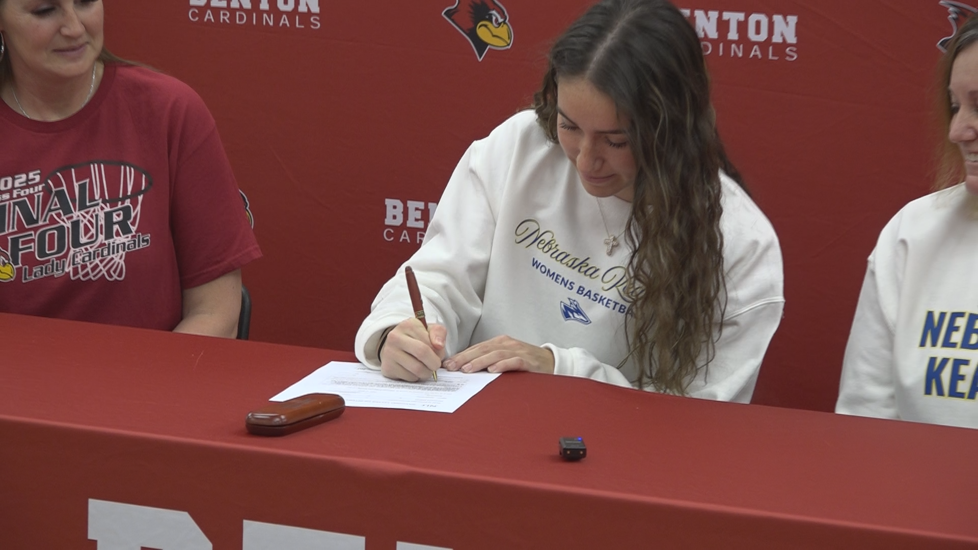 Eliana Arambula signed to continue her basketball career with the Nebraska Kearney Lopers of the MIAA today. Arambula is a two time state runner up with Benton, and is also a two time all state player/ Photo courtesy of Darren Doyle and Brett Kennedy-KQ2 Sports