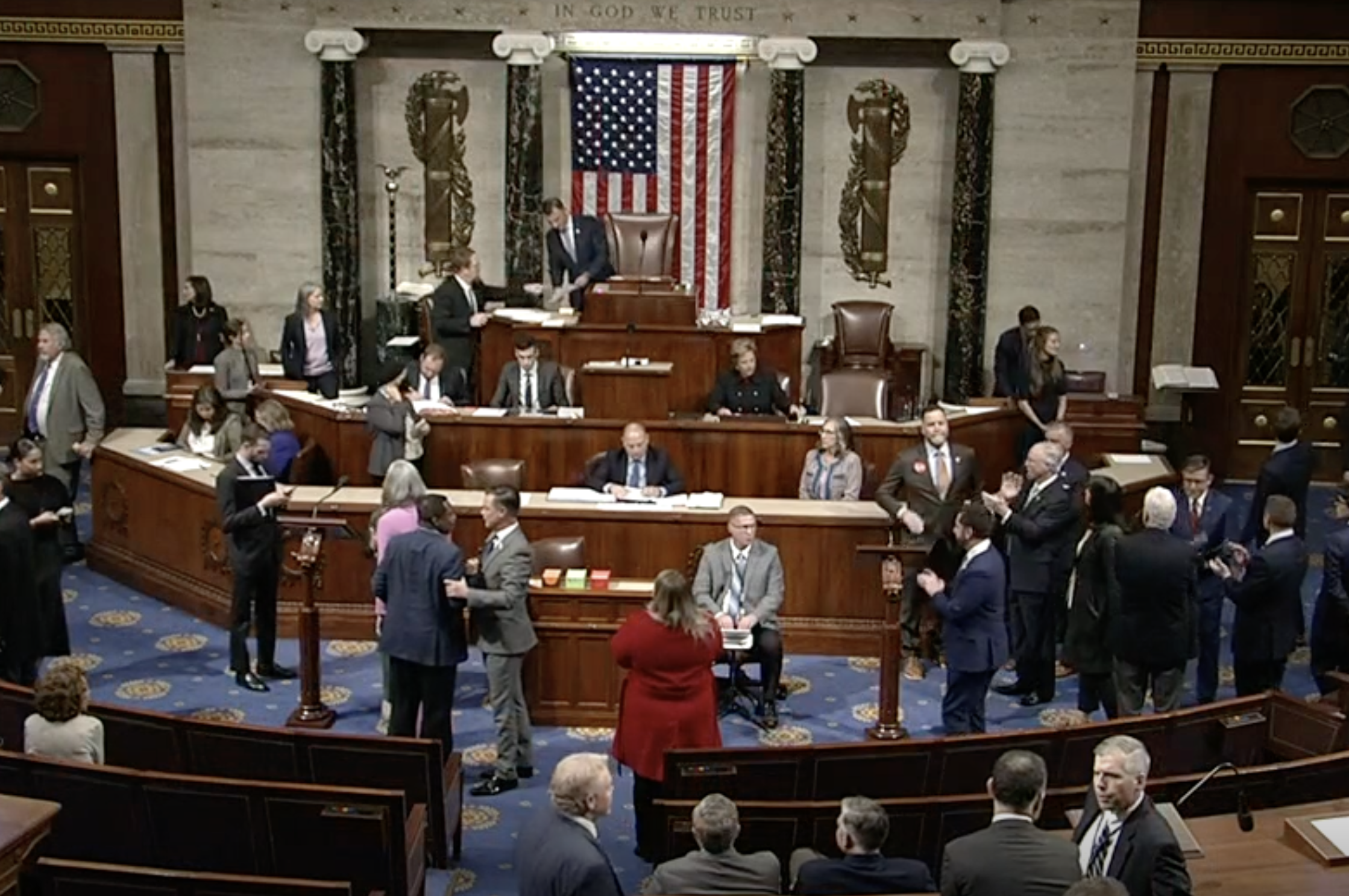 A view of the House floor as the the result of the vote was announced Wednesday just before 7:30p.m. CST.