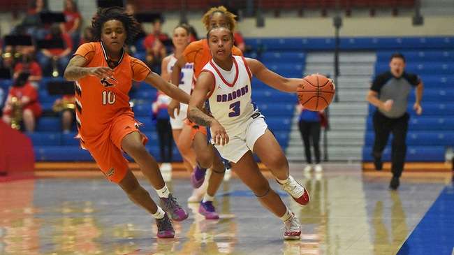 Jamya McPherson and the No. 19-ranked Blue Dragon women's basketball team play host to the Hutch Women's Classic this weekend at the Sports Arena. (Sammi Carpenter/Blue Dragon Sports Information)