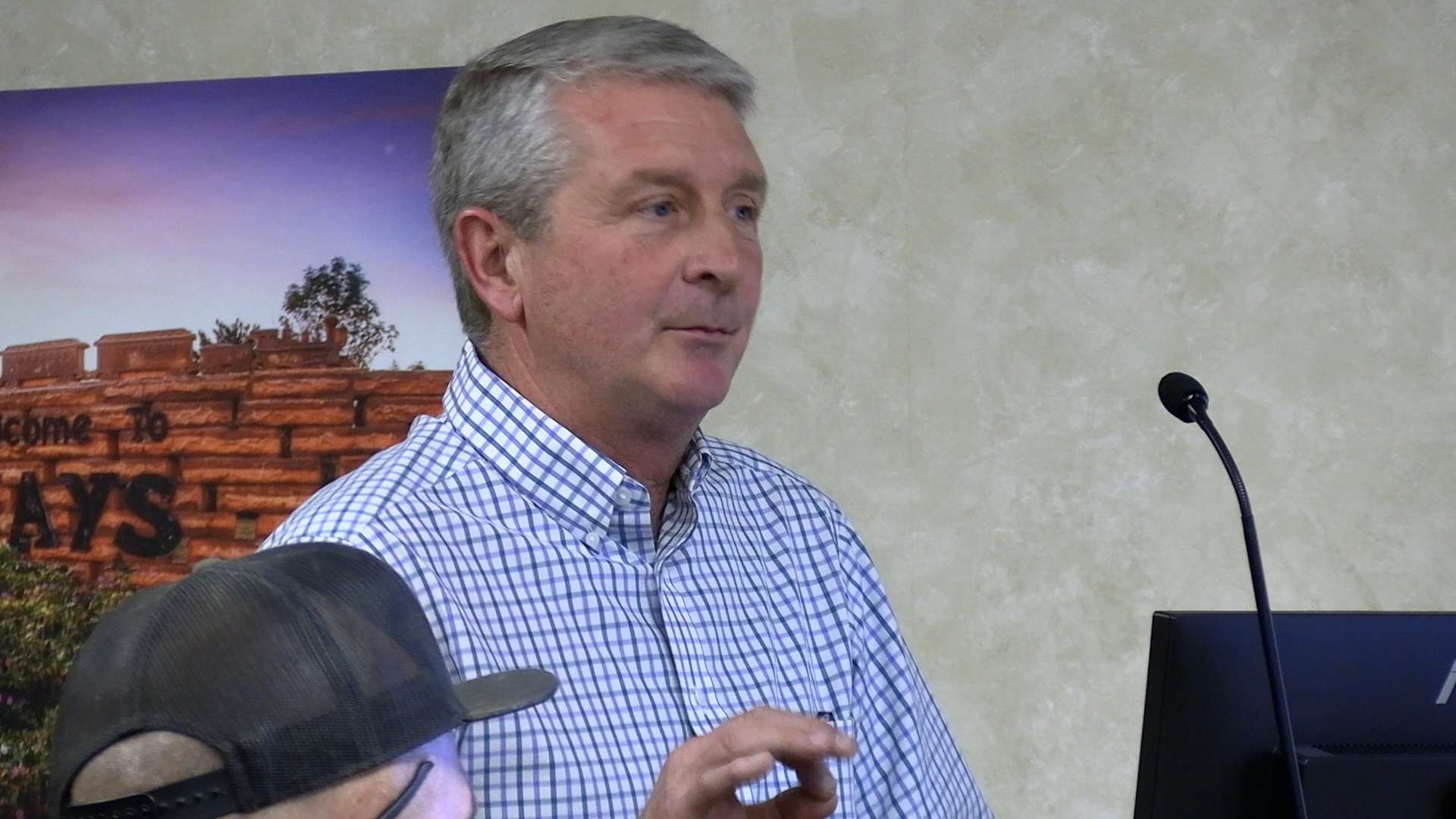 Michael Graham, Hays developer, talks about his latest project to renovate the 100-year-old former Lincoln Elementary School building for multi-family housing. Photo by Becky Kiser/Hays Post
