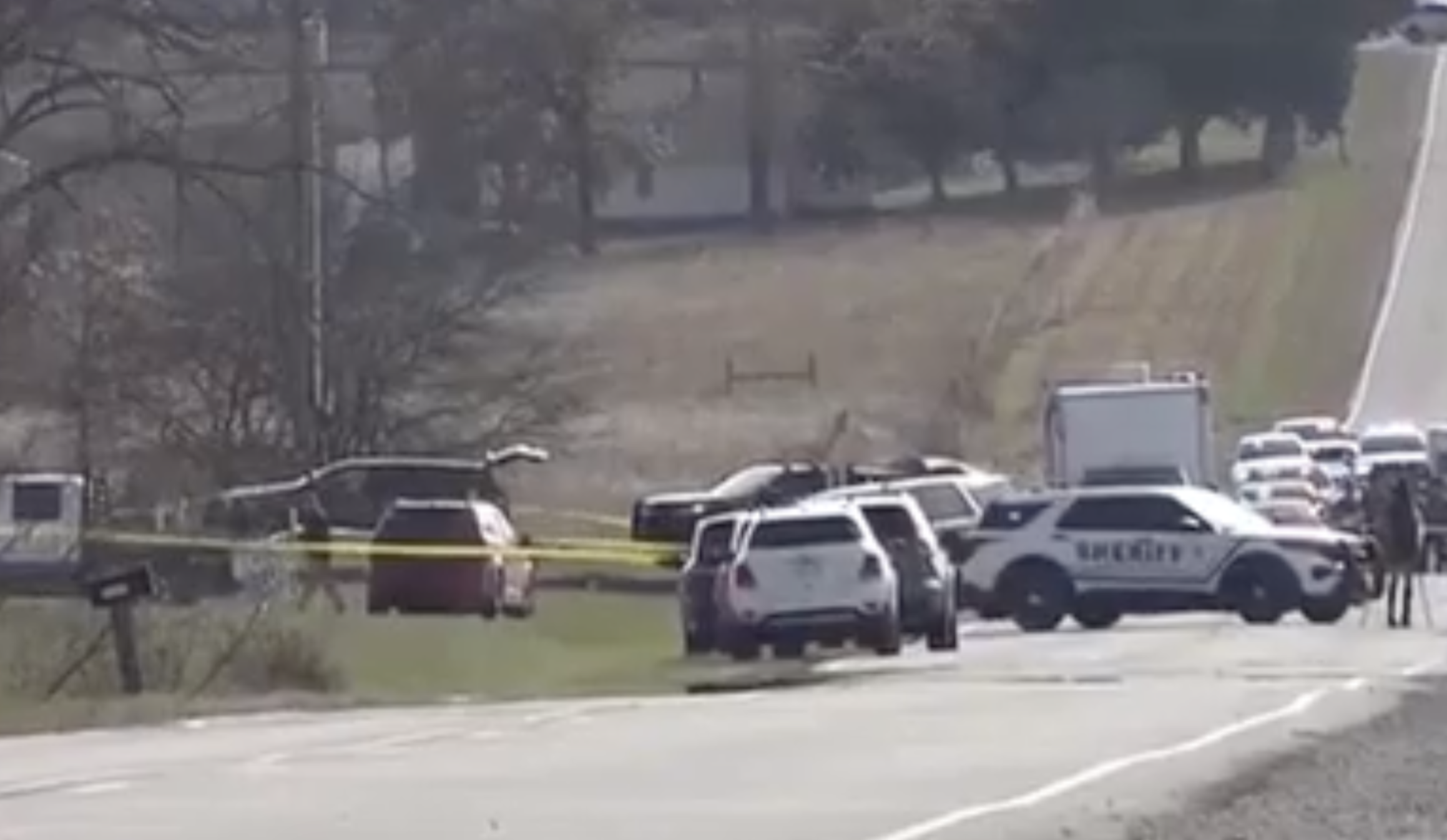 Multiple law enforcement agencies responded to the scene -Photo courtesy WIBW TV