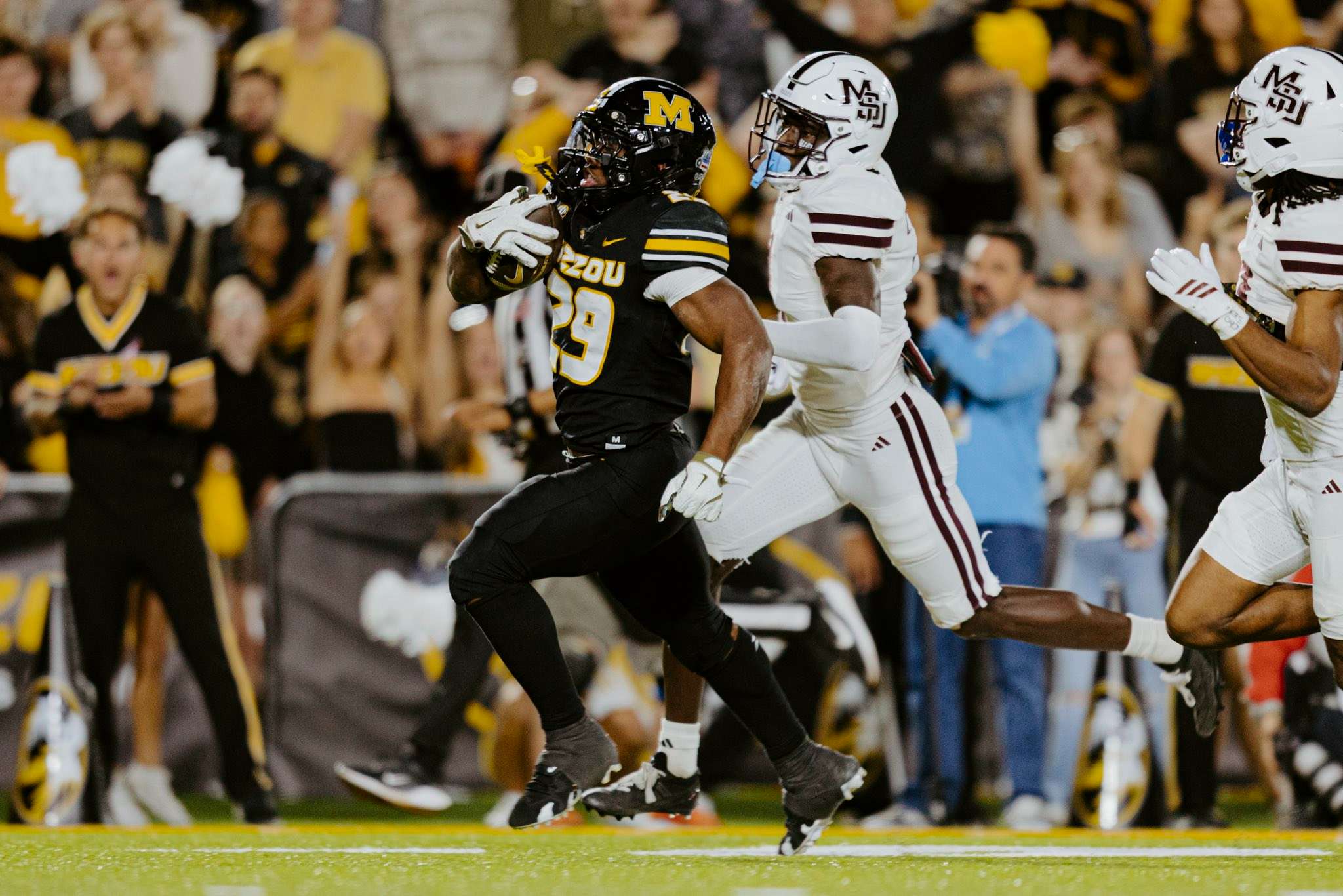 Ahmad Hardy rushed for 300 yards and three touchdowns as Missouri bounced back with a 49-27 win over Mississippi State/ Photo courtesy of Mizzou Football on X