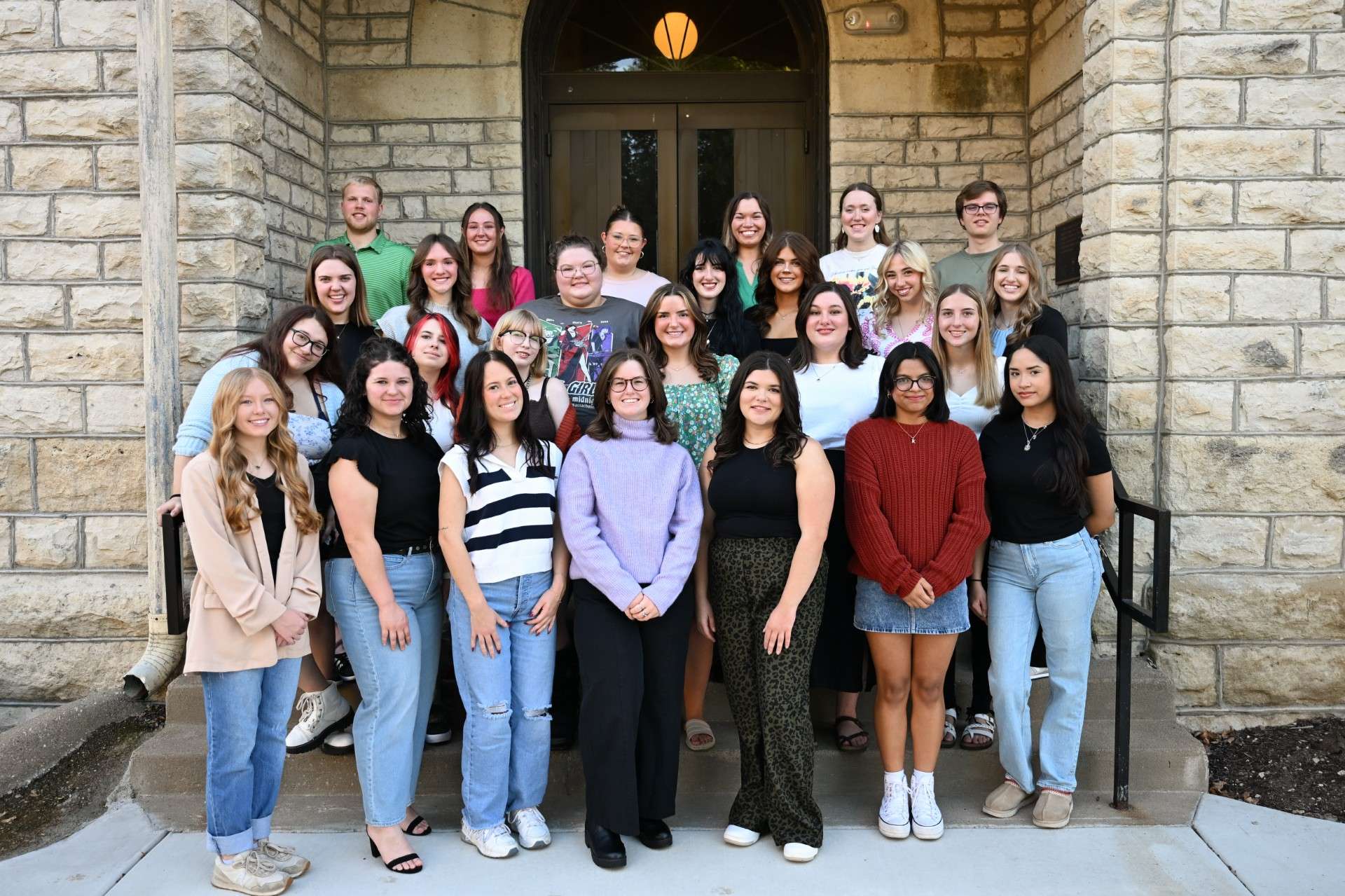 2025 K-State Collegian staff in front of Kedzie Hall. Courtesy of Kansas State Collegian