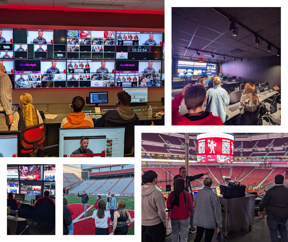 NPHS Students tour University of Nebraska athletic facilities and gain and inside look at HuskerVision productions. (Courtesy Philep Willey/NPHS)