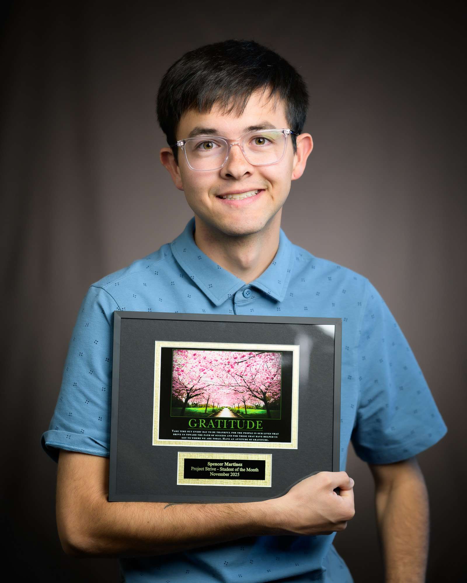 Spencer Martinez of Centennial, Colorado, is the November 2025 Project Strive/TRiO Student of the Month. (Photo by Daniel Binkard/Chadron State College)