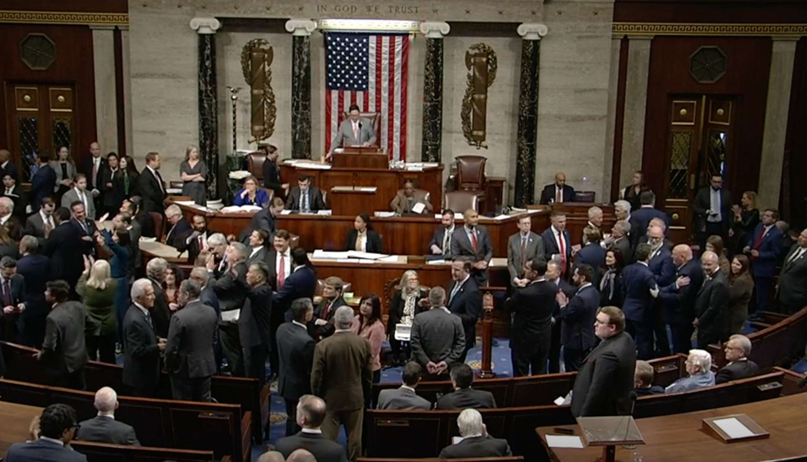 View of the House floor at the end of the vote count Tuesday -image courtesy CSPAN