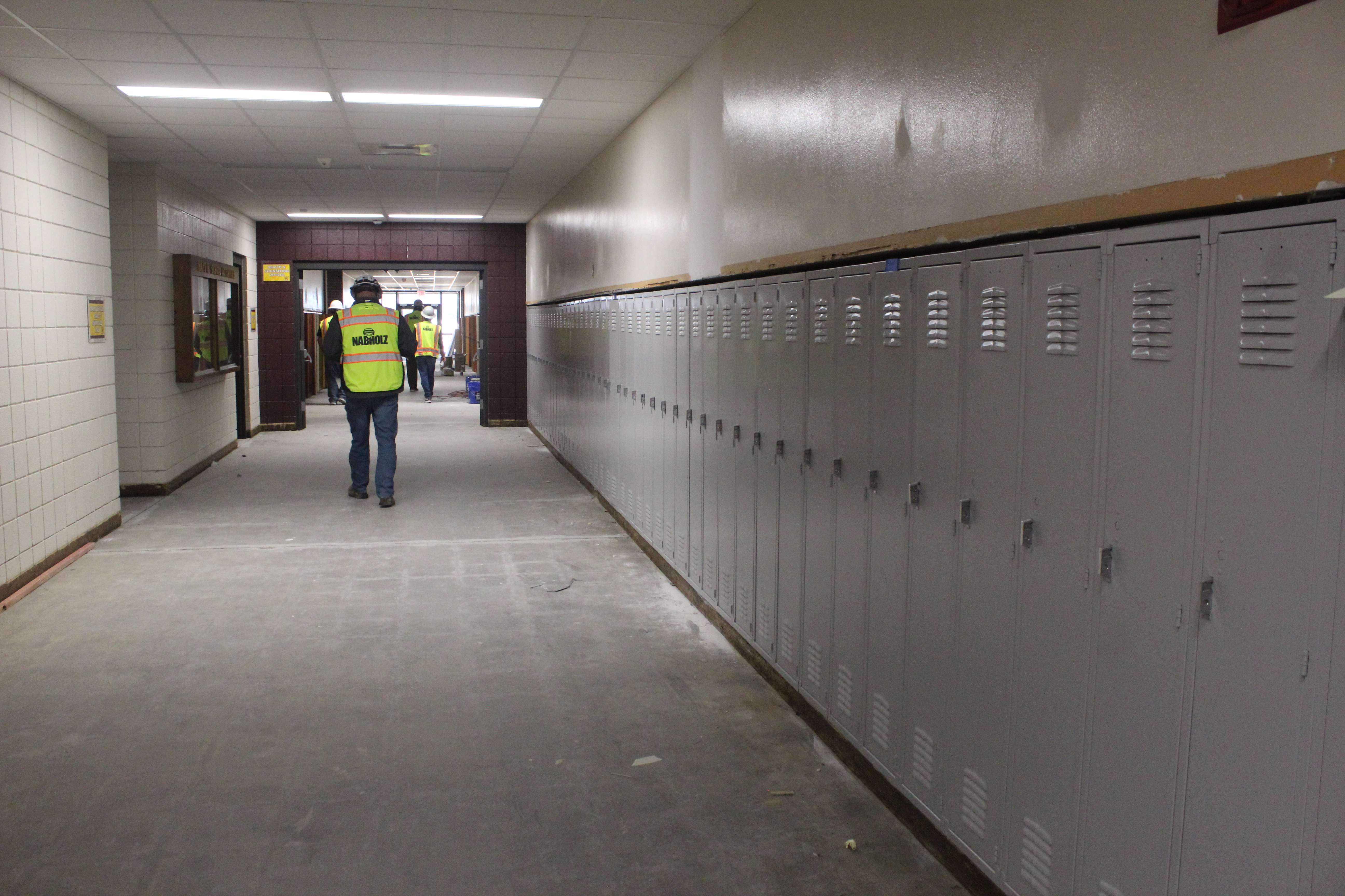 Corridor under renovation in the new middle school.&nbsp;Photo by Cristina Janney/Hays Post