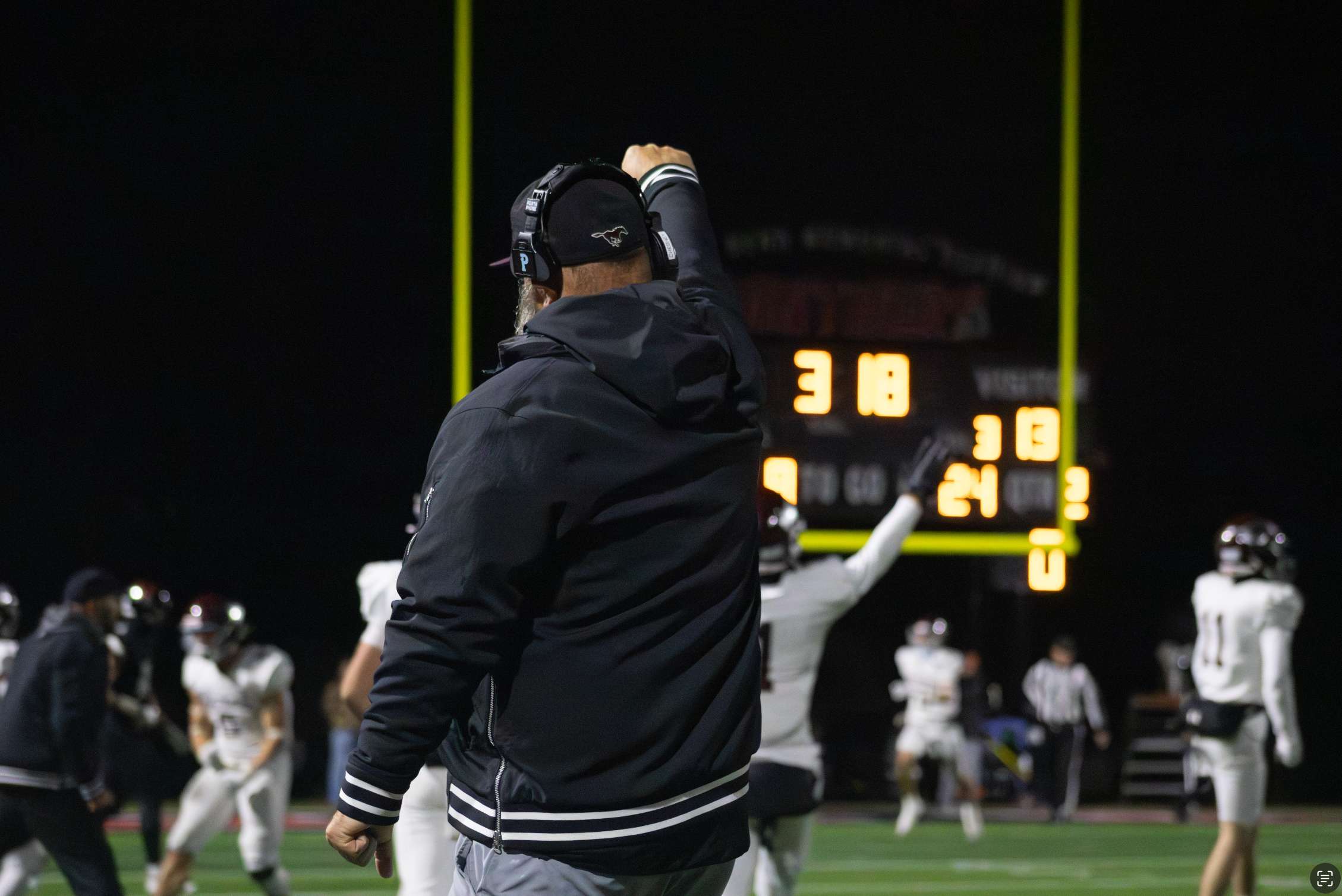 Central celebrates a huge stop late in the game that helped them to the win. Photo by Kaiden Comeau.
