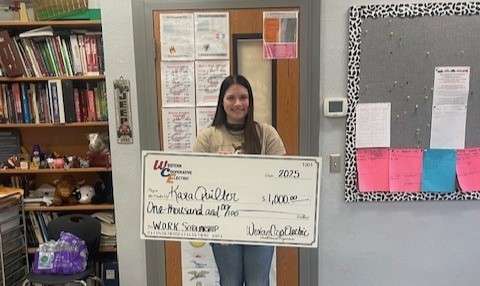 Ellsworth's Kara Quilter was named the first-ever Western Opportunity for Rural Kansas (WORK) scholarship winner, which was awarded by Western Cooperative Electric.