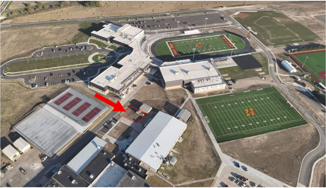 Proposed location of the new storage building. Courtesy photo