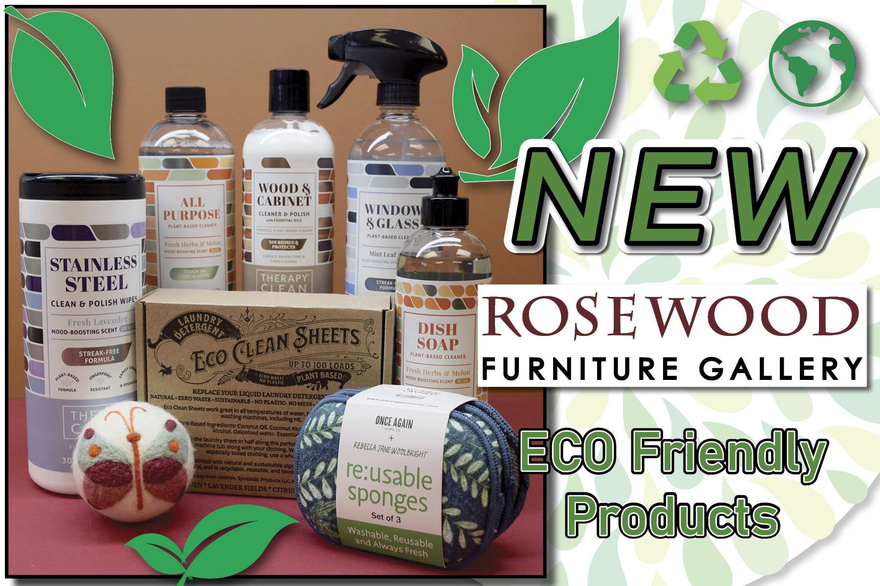 Rosewood Gallery is a new local source for eco-friendly cleaning and reusable products. Check out all the new products for sale at Rosewood Gallery, 1607 Main Street in downtown Great Bend