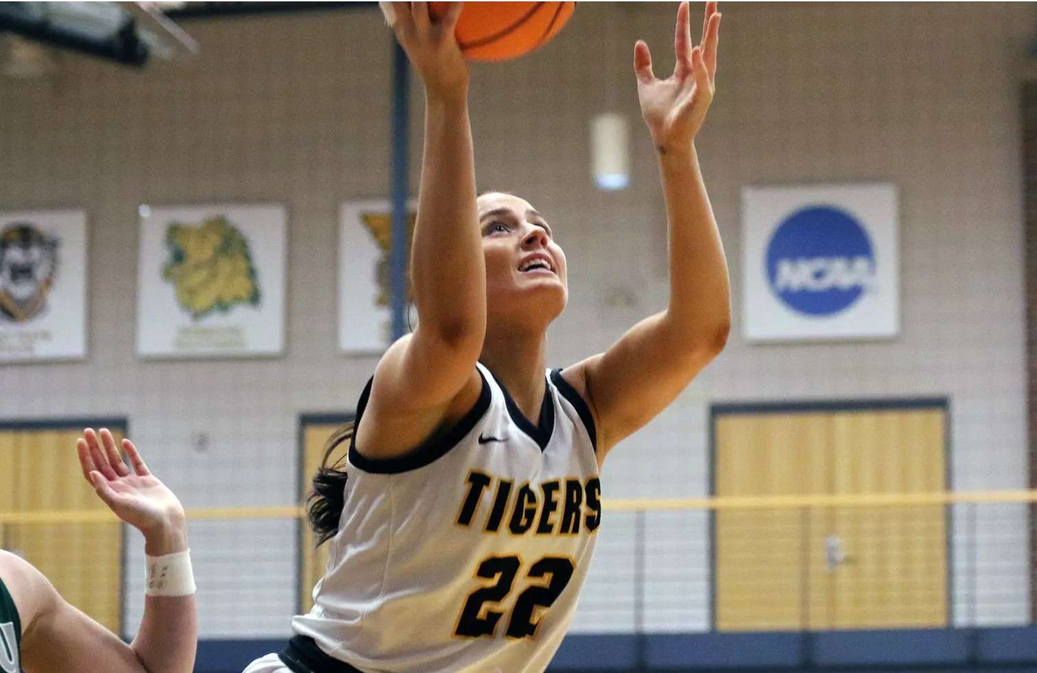 Fort Hays State's Talexa Weeter (22) goes in for a layup against Eastern New Mexico on Friday, November 21, 2025 in Wichita, Kan. (FHSU Athletics photo/Newman Athletics)