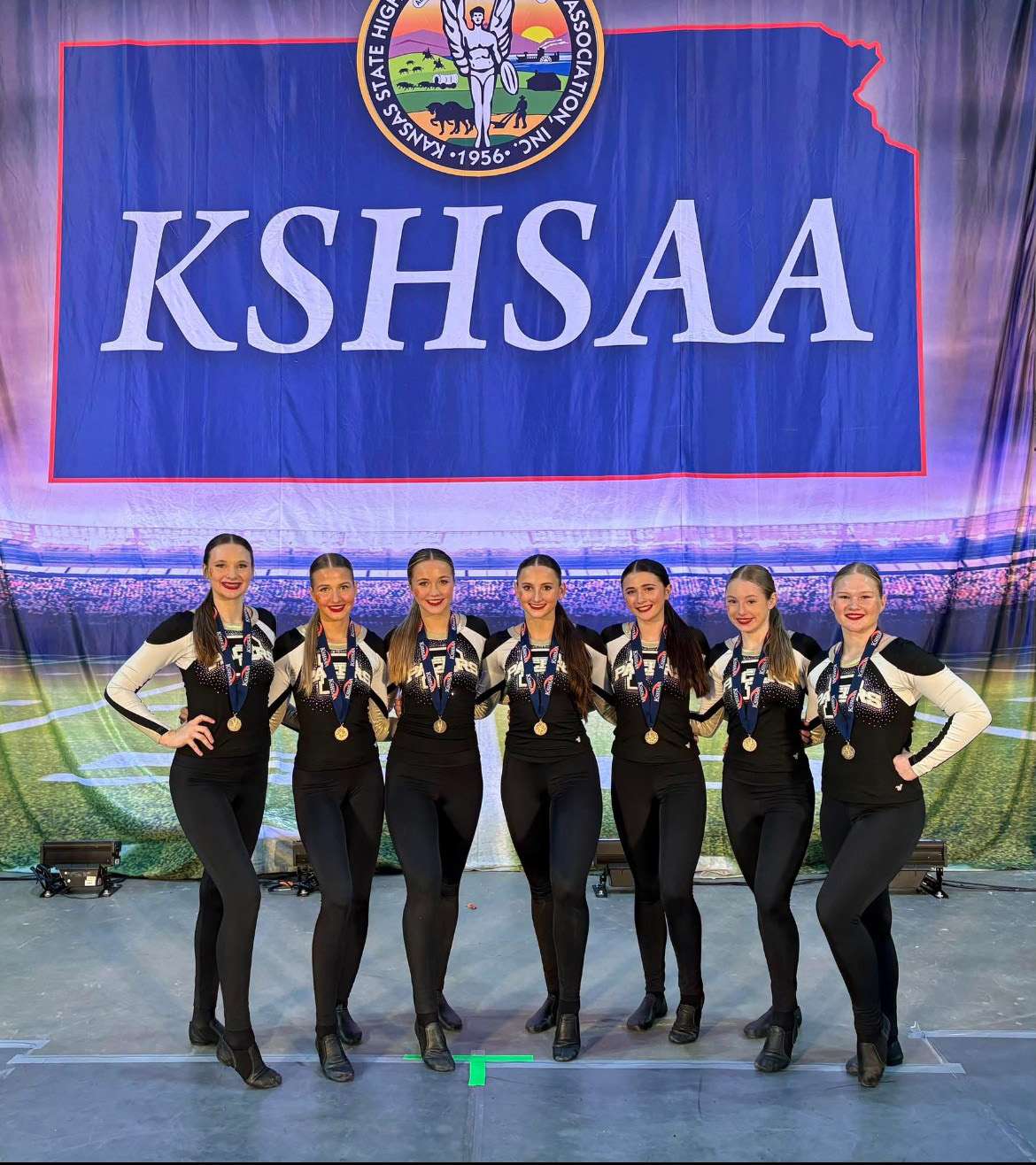 Left to right: sophomore Emalee Russell, sophomore Kyla Vrbas, sophomore Ana Schemper, Junior Kamrie Chestnut, freshman Addison Laurin, freshman Bella Stites, and freshman Jemma Thomas. Courtesy photo