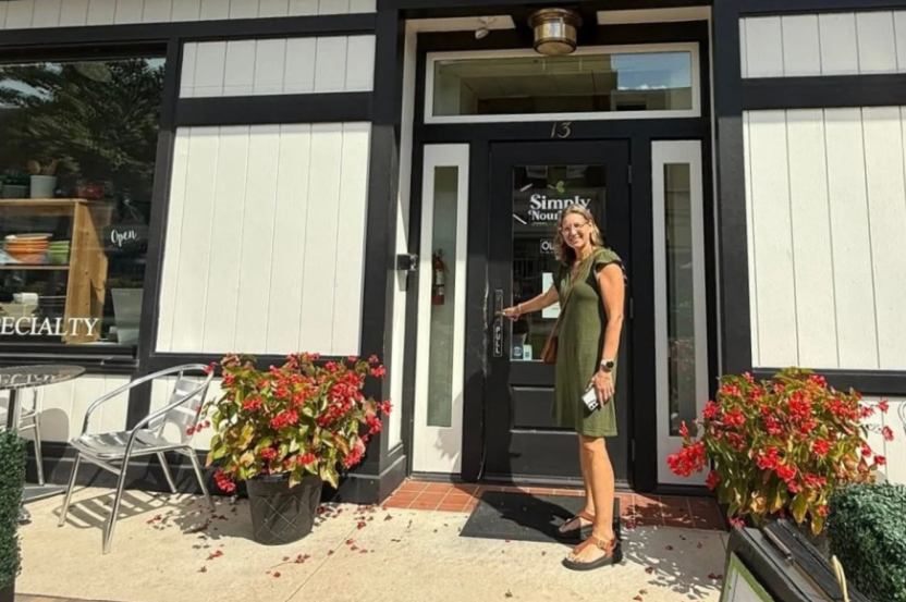 Melissa Fabian owns Simply Nourished Market & Mercantile in Mason City, Iowa. Along with an emphasis on local food and kitchenware made in the Midwest, Fabian says her store provides options for people with food allergies and sensitivities, and specialty products, like French mints and vegan salami made with figs. Stephanie Payne/Photo courtesy of Melissa Fabian