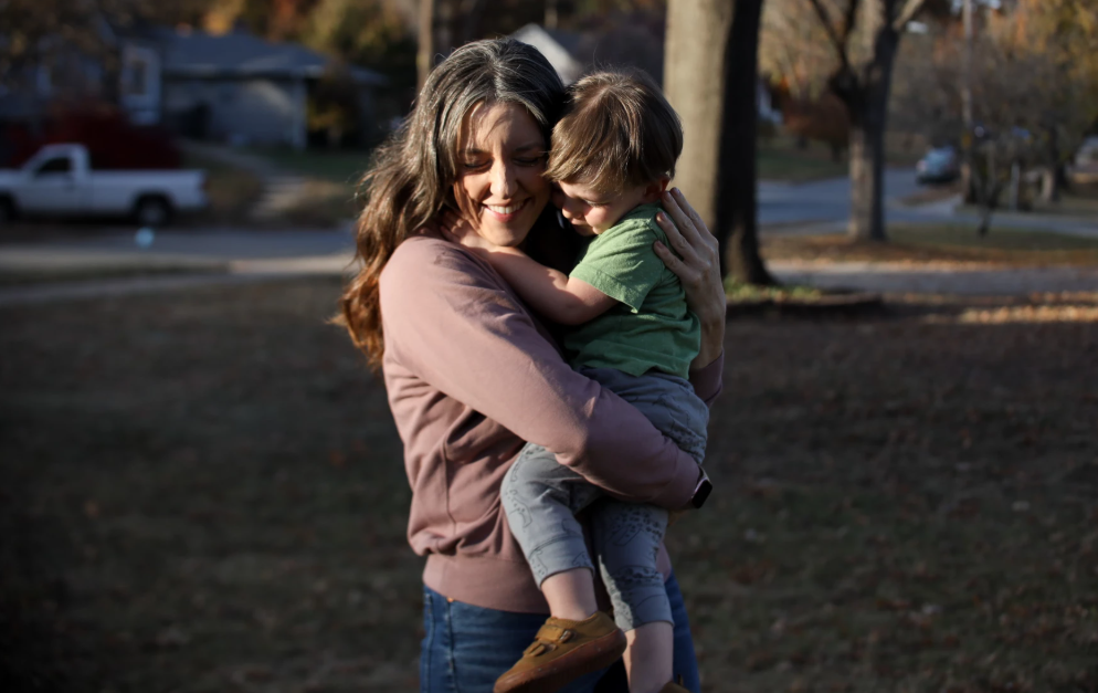 Annie Parsons had her son, River, when she was 41. Photo by&nbsp;Bek Shackelford-Nwanganga/Kansas News Service