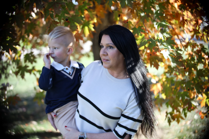 Aimee De Vries and her son, Lucas. Photo by Bek Shackelford-Nwanganga/Kansas News Service