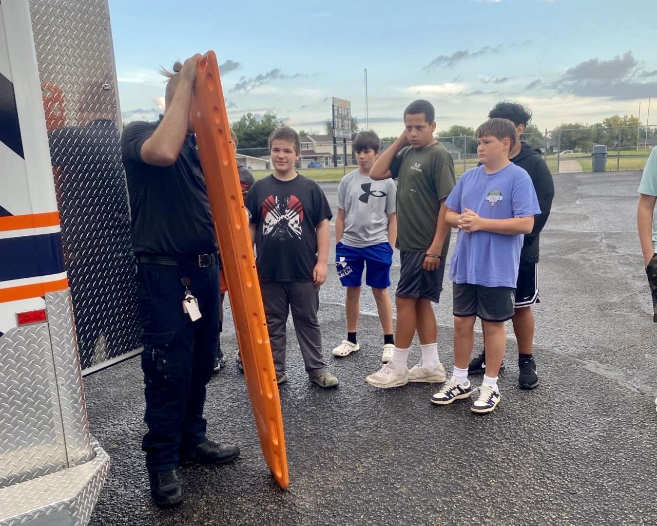 Hays Middle School students in the JAG-K program with Ellis County EMS. Courtesy photo