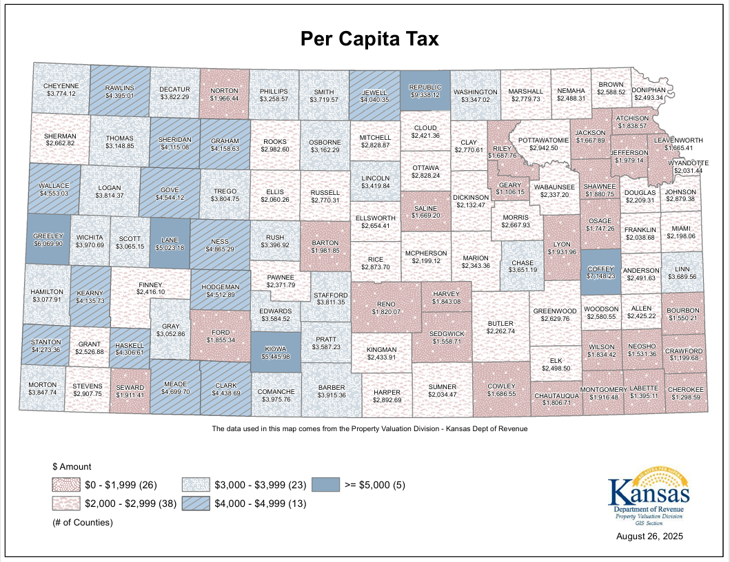 (Map courtesy Kansas Department of Revenue)