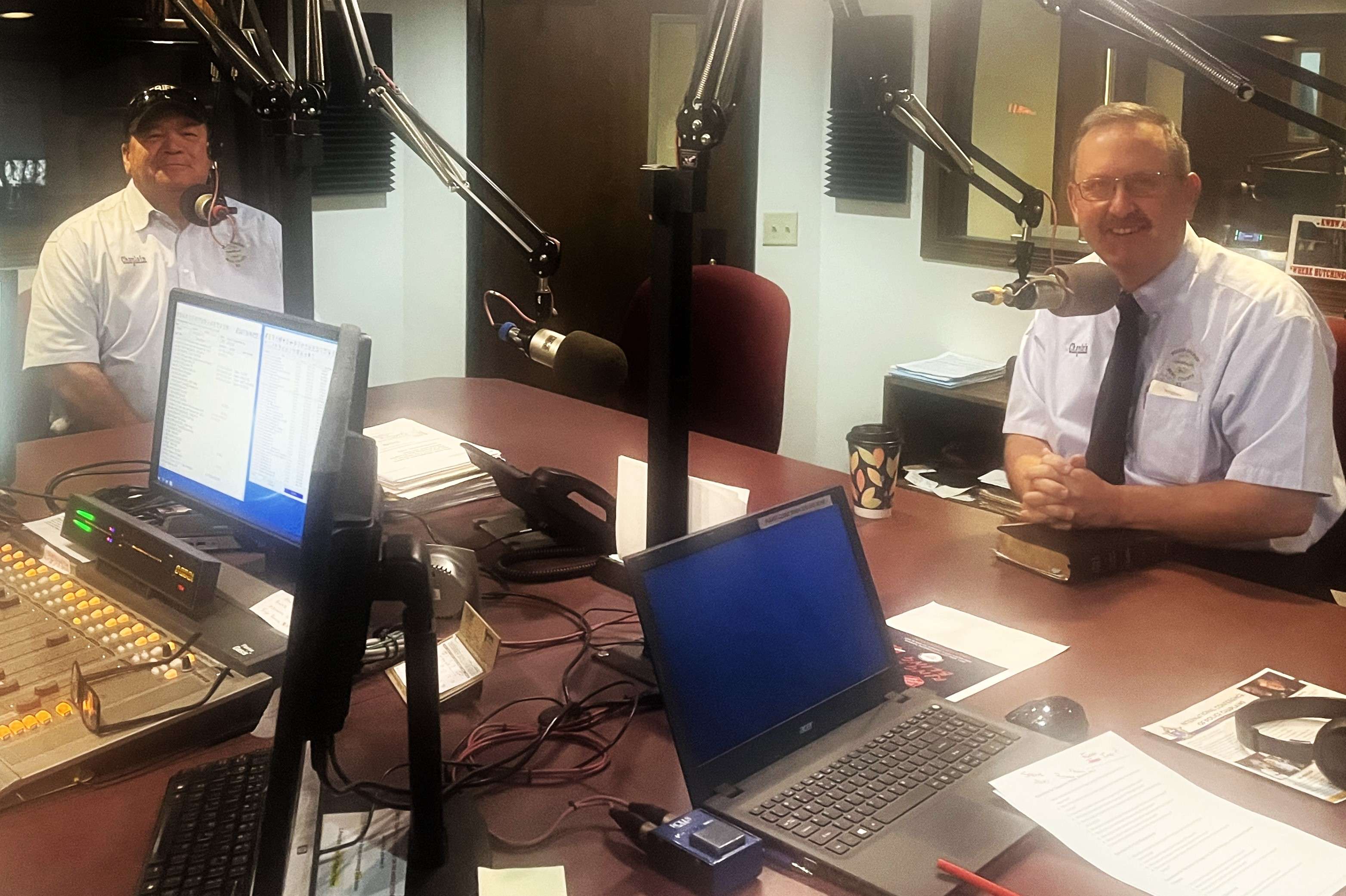 Adam Wooten (L) and Richard Haley (R) are the Chaplains for the Reno County Sheriff's Office and Hutchinson Police Department