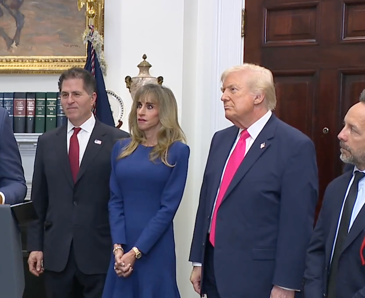 Billionaires Michael and Susan Dell pledged $6.25 billion on Tuesday-image from White House Press conference&nbsp;