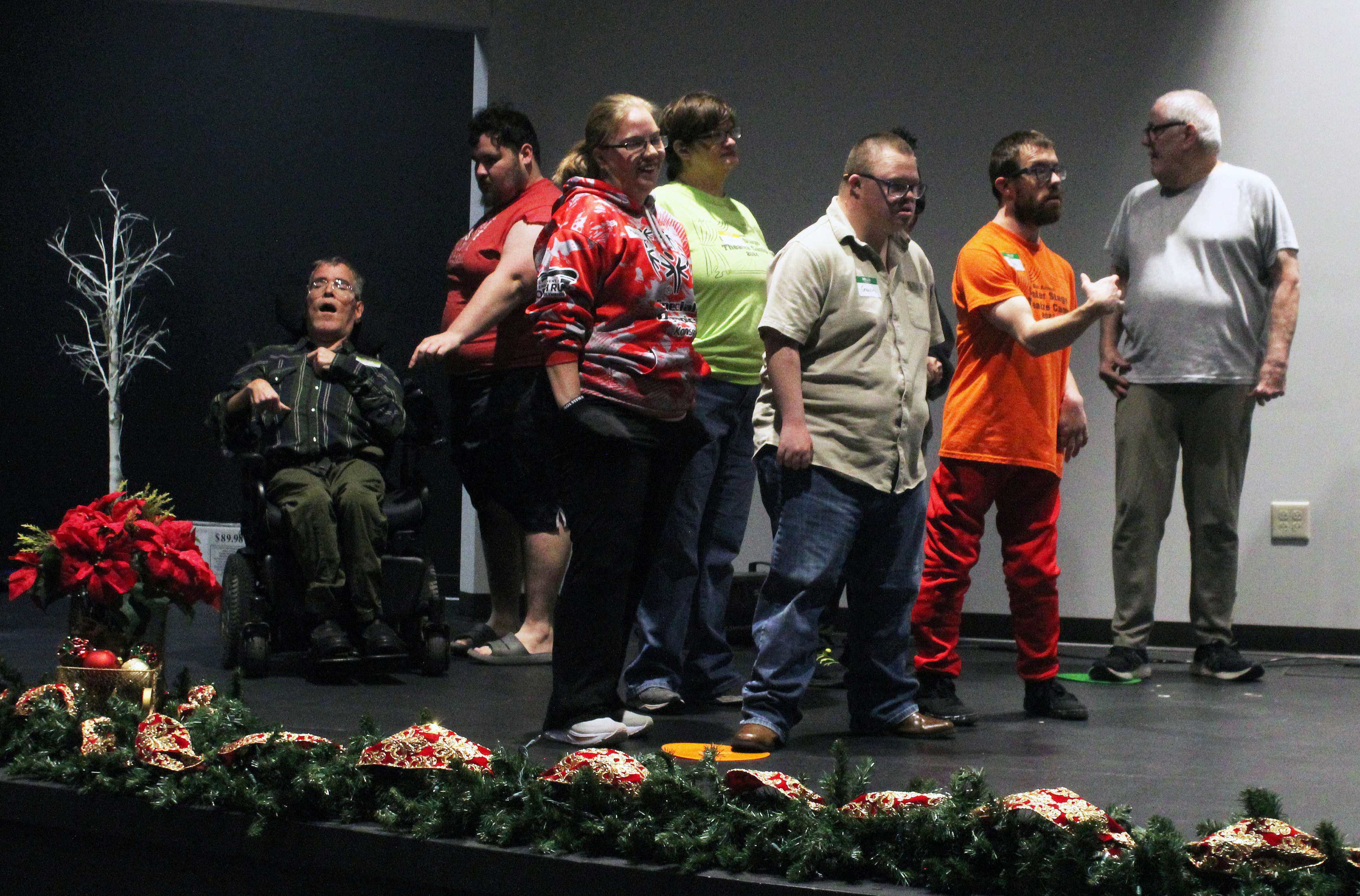 Center Stage campers play a camp called Four Corners during which they learn stage directions. Photo by Cristina Janney/Hays Post