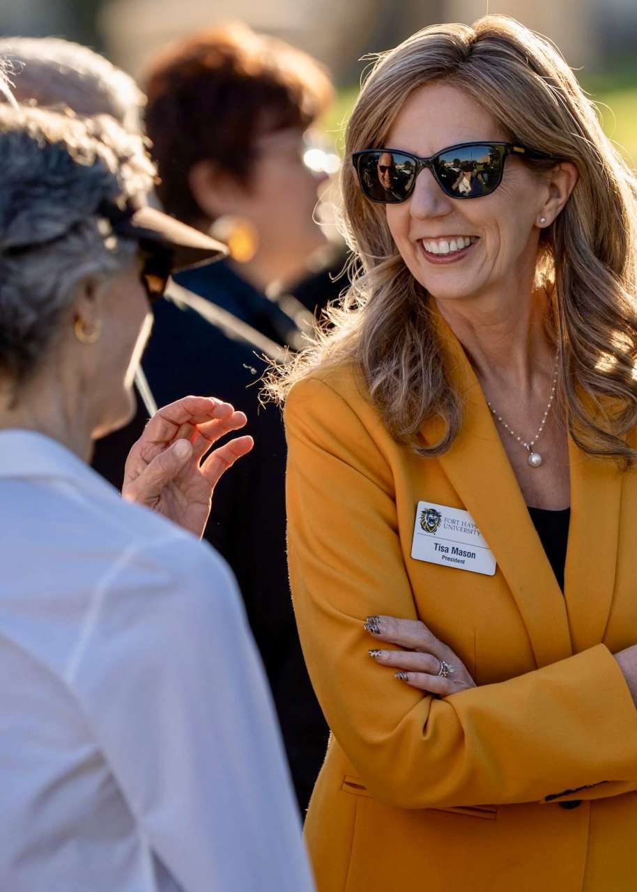 Fort Hays State University President Tisa Mason at the celebration of the campus library receiving a major gift. Courtesy photo