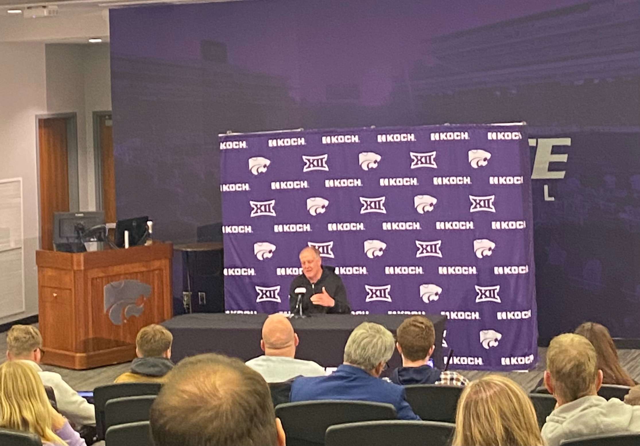 Chris Klieman officially announcing his retirement at a press conference on Wednesday in the Vanier Family Football Complex.-photo photo