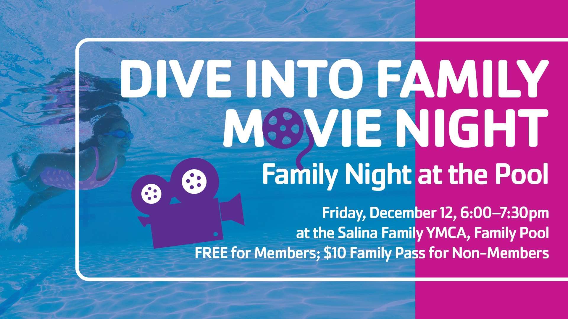 Salina Family YMCA Movie Night at the YMCA Pool. Courtesy of Salina Family YMCA