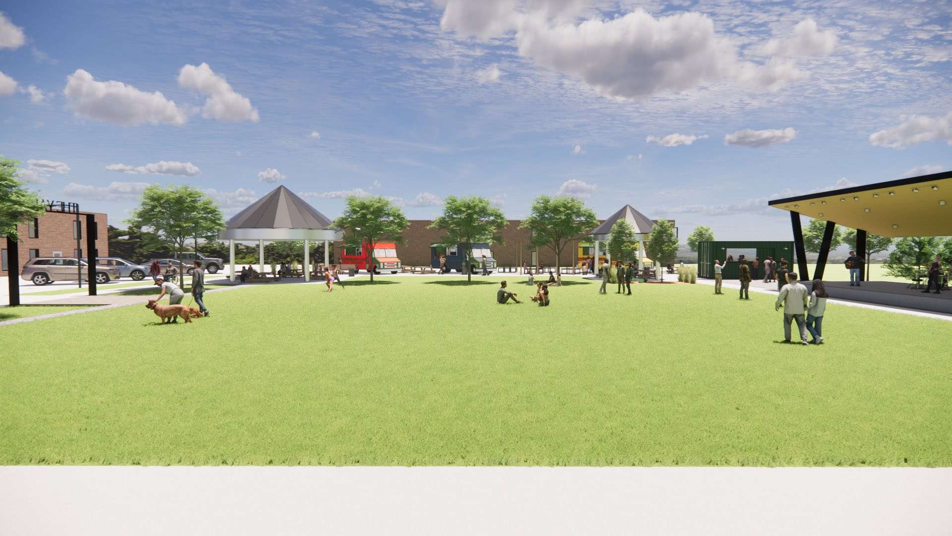 A rendering of The Yard in downtown Plainville. Courtesy photo