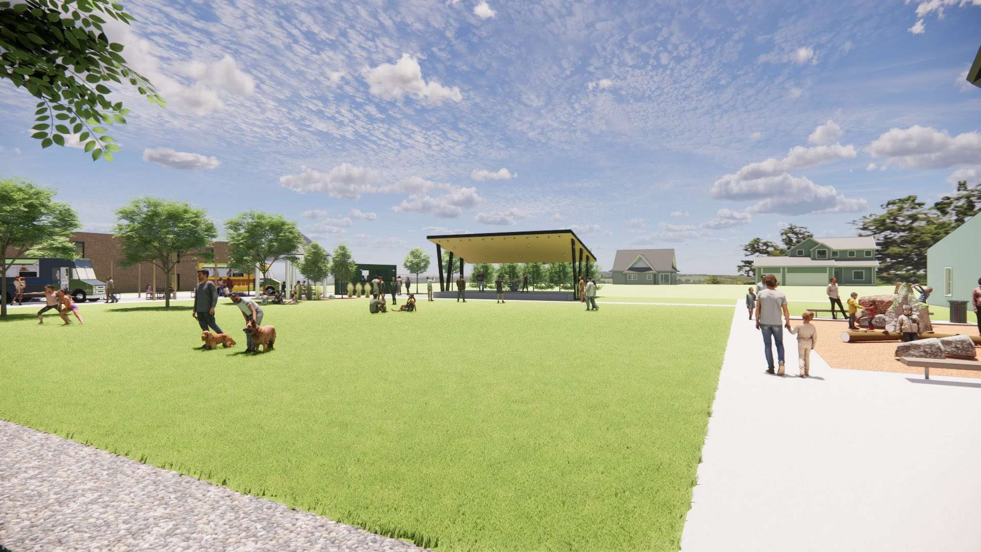 A rendering of The Yard in downtown Plainville. Courtesy photo