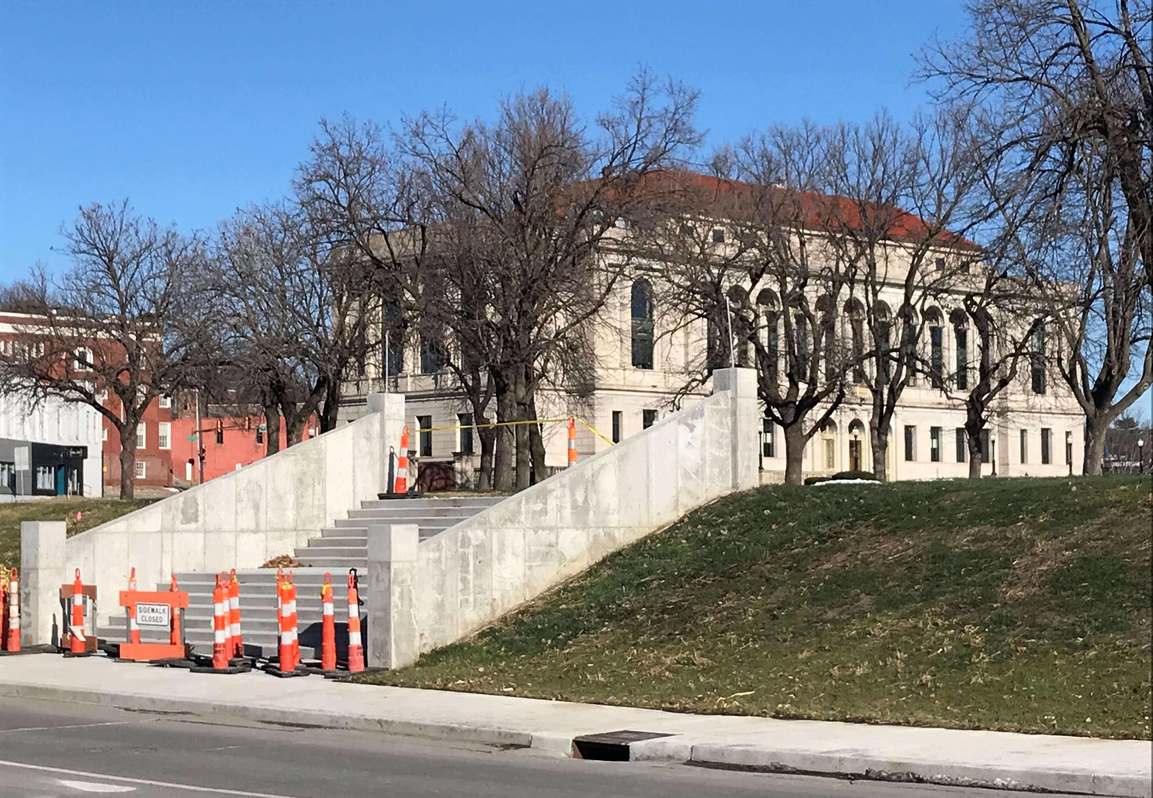 Construction of the grand staircase is nearing completion/Photo by Brent Martin