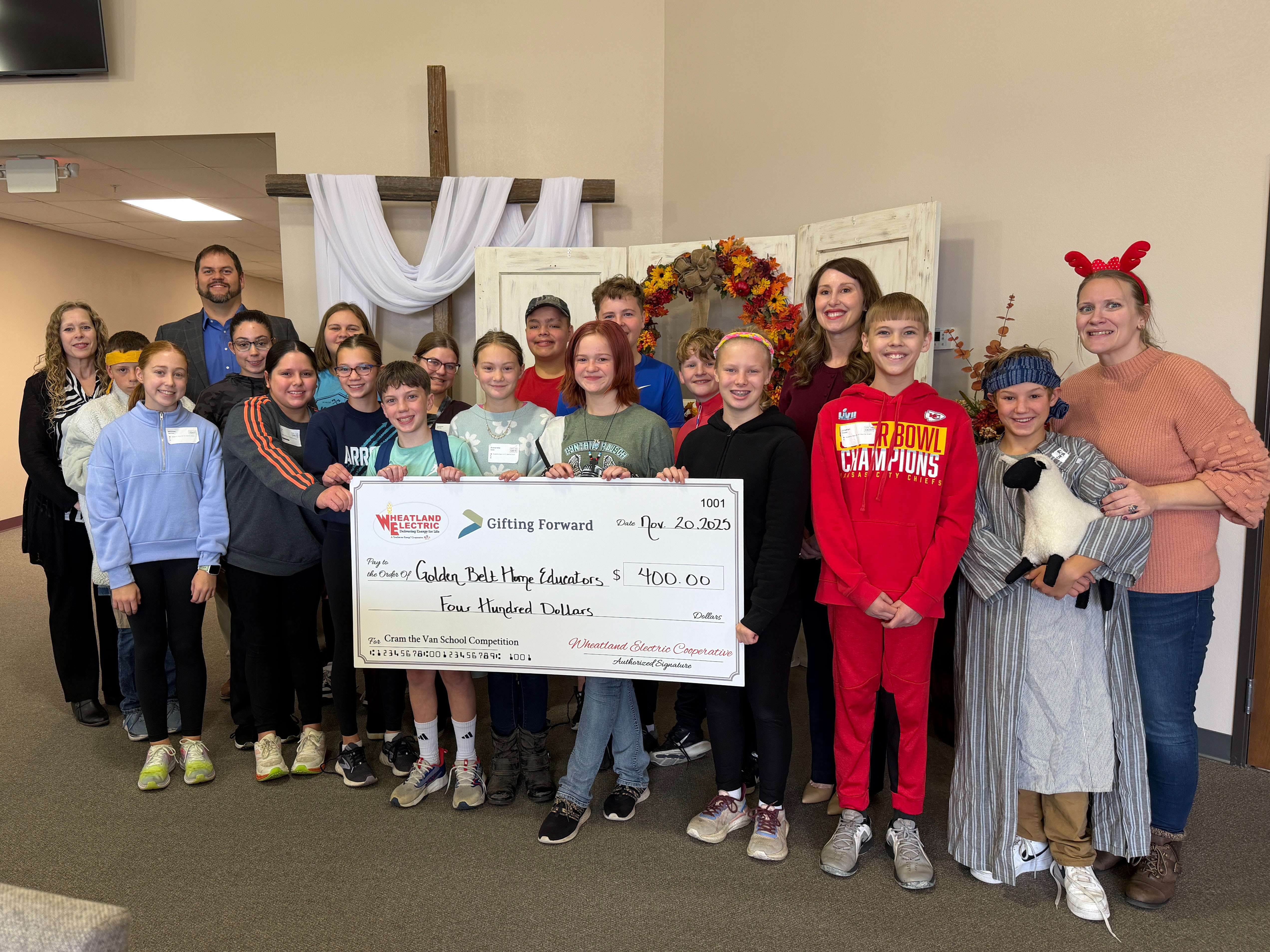 Golden Belt Home Educators collected 17.43 pounds of food per student to win the $400 second-place prize.