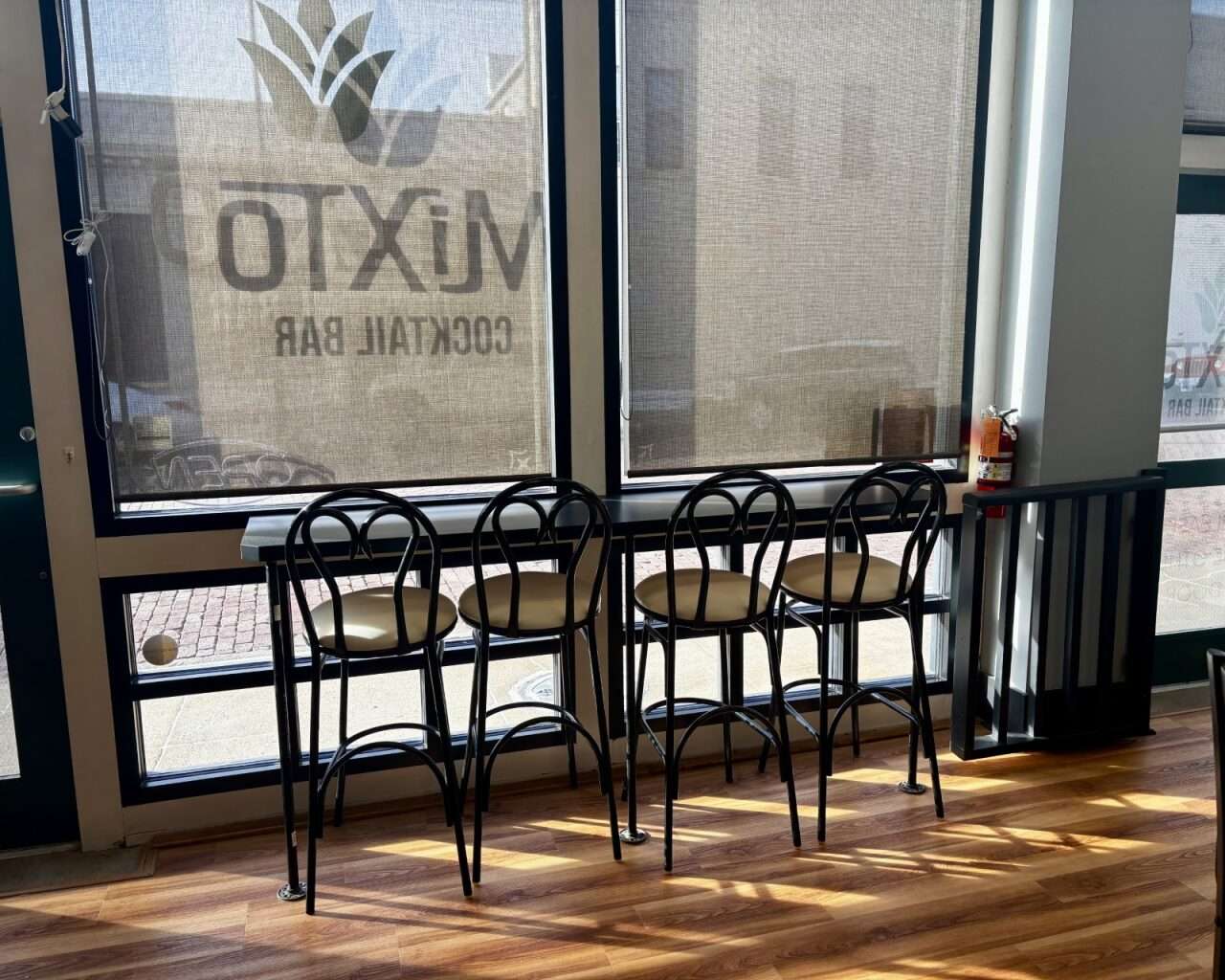 Highchair seating area at the entrance of Mixto Cocktail Bar in Hays.&nbsp;Photo by Tony Guerrero/Hays Post