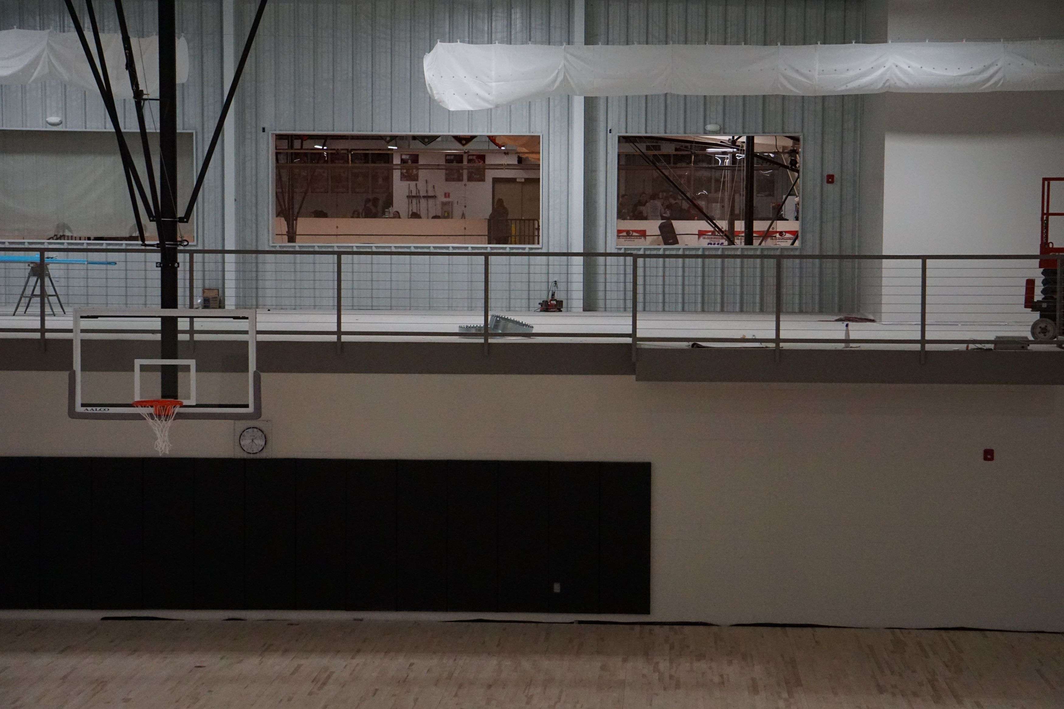 Windows between the new gym and the current gym/Photo by Brent Martin