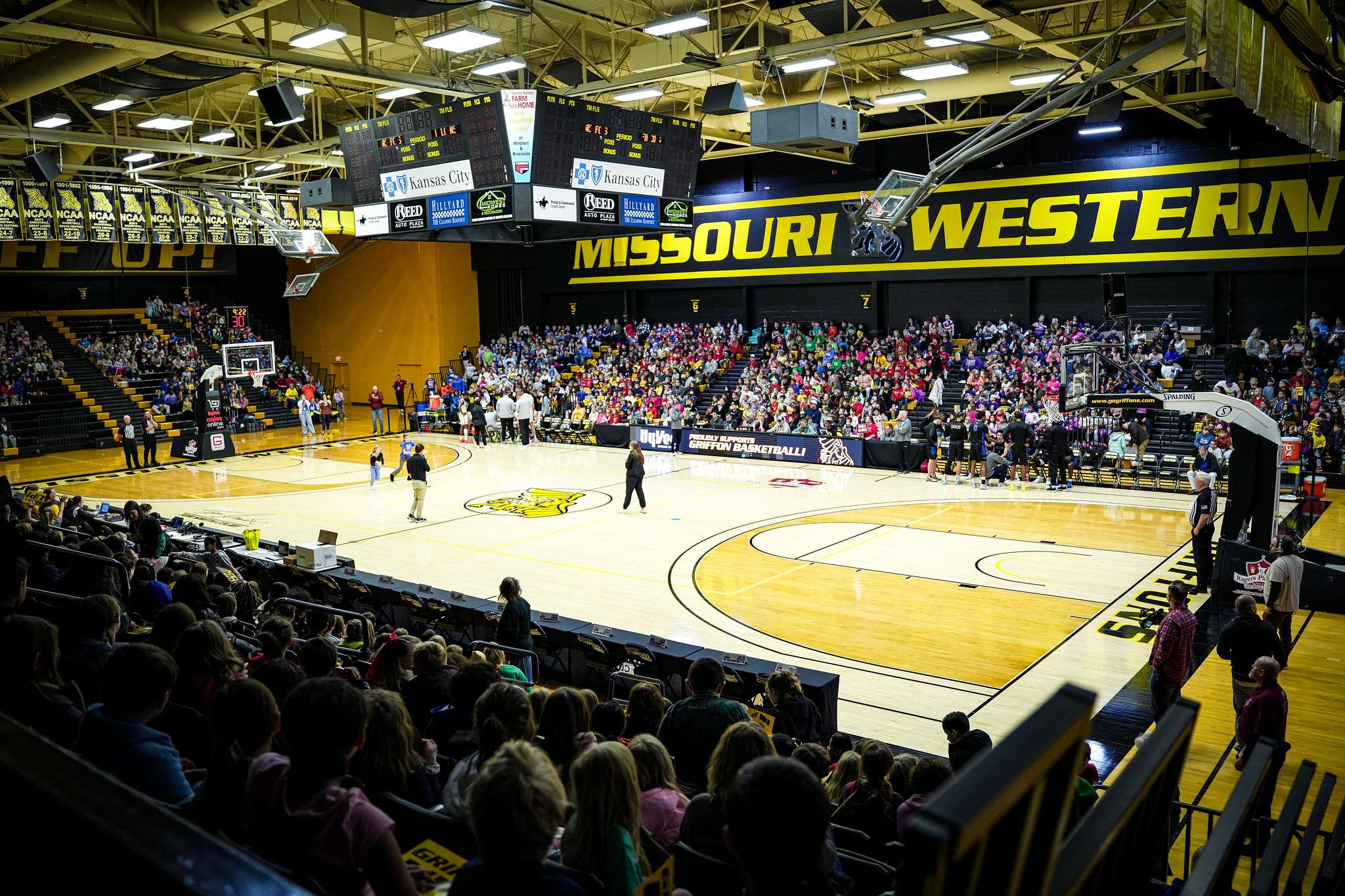 Students packed the Missouri Western fieldhouse during the inaugural Education Game last year.&nbsp; This year, MoWest will host two Education games on Monday and Tuesday for students from the St. Joseph School District and the Midland Empire/ Photo courtesy of MoWest Athletics