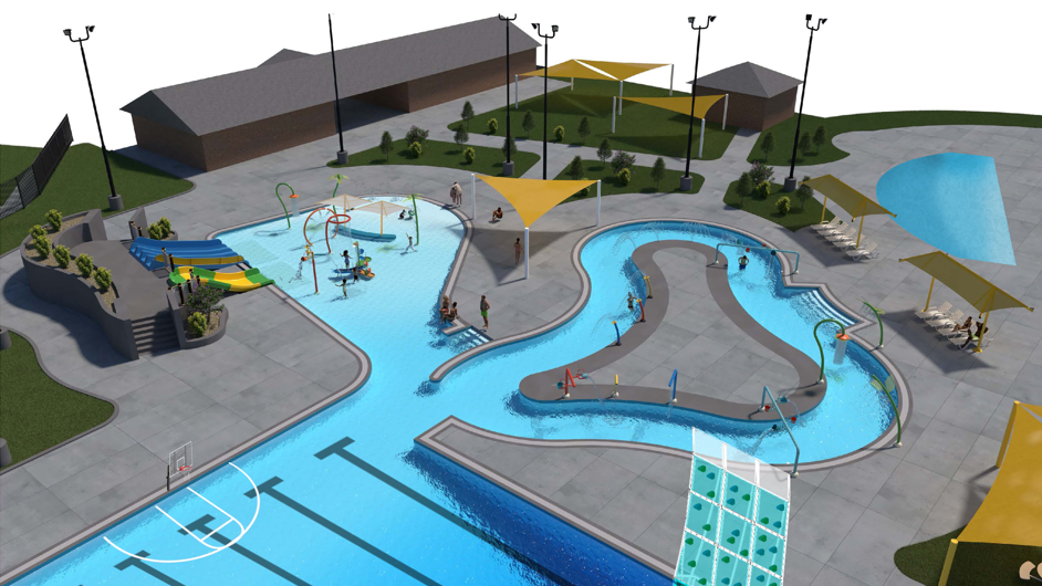 Great Bend Recreation Commission Director Megan Hammeke explained the open space around the 215-foot-long lazy river is necessary to minimize additional staff that would be required with different designs.