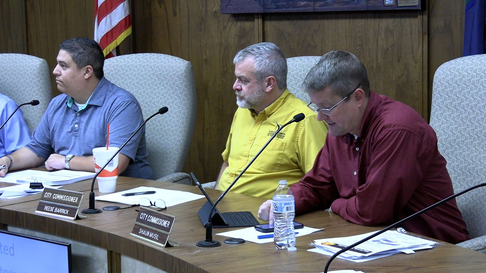 Hays city commissioners at the Dec. 11 meeting. Photo by Becky Kiser/Hays Post