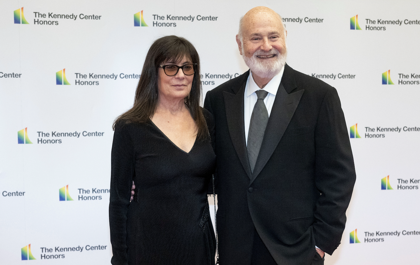 FILE - Rob Reiner and Michele Reiner arrive on the red carpet at the State Department for the Kennedy Center Honors gala dinner, Dec. 2, 2023, in Washington. (AP Photo/Kevin Wolf, File)