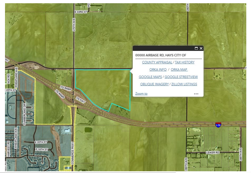 Interstate 70 Exit 161. City of Hays image