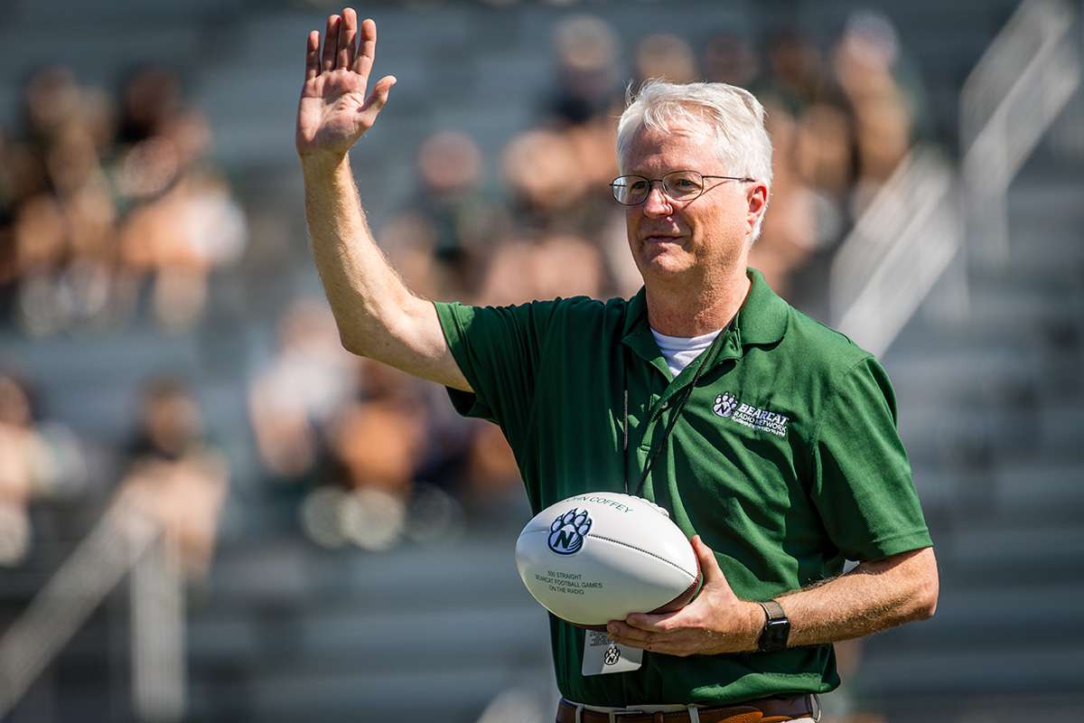 John Coffey honored for calling his 500th consecutive NWMSU football game/NWMSU photo
