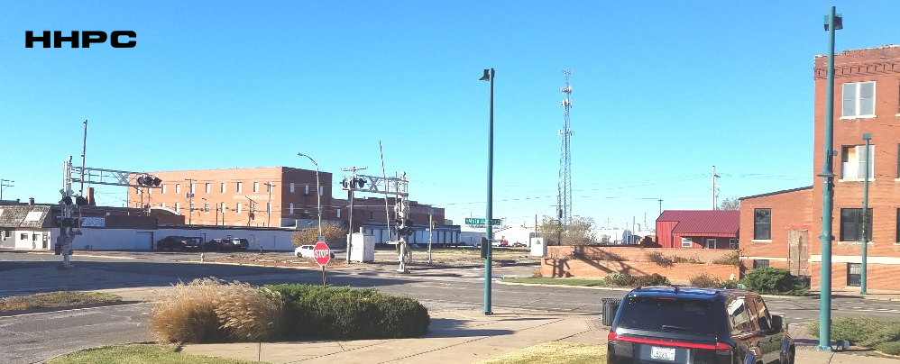 Missouri-Pacific Railway Station Site - Ave. C &amp; Main - Nov. 25, 2025. Courtesy of the Conard-Harmon Collection.