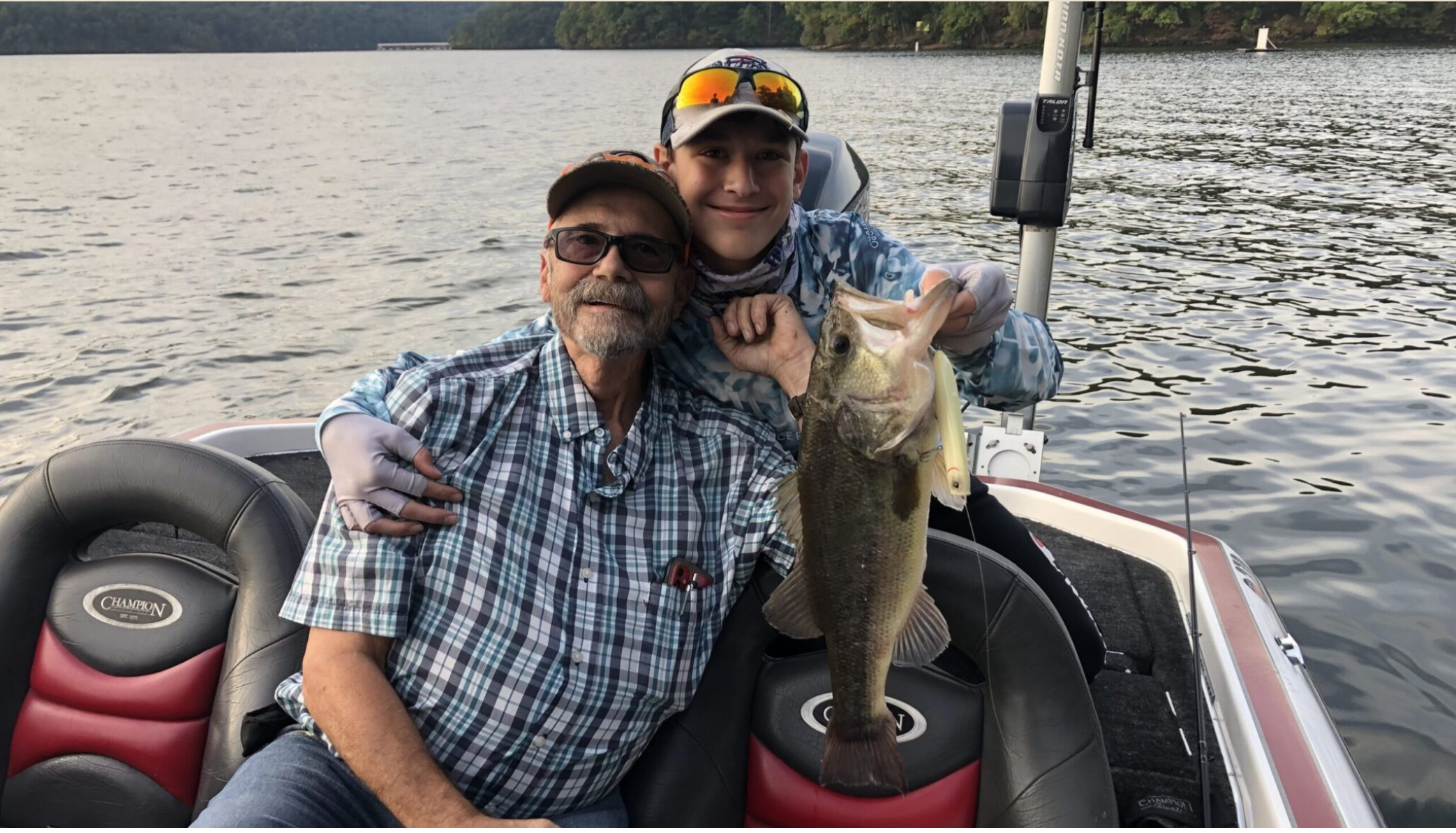  Luke Karg and his mentor Gary Foree fish together at Peaceful Valley Lake in Owensville in 2021 (Photo submitted).