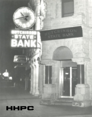 Citizens Bank - Hutchinson State Bank Sign & Clock - 200 N. Main - c. 1950. Courtesy of the Conard-Harmon Collection.