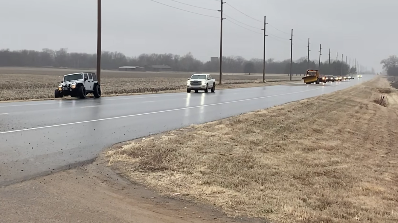 Barton County officials were denied a request to the City of Great Bend to brine Northeast 30 Road, or JUCO Road, during inclement weather.