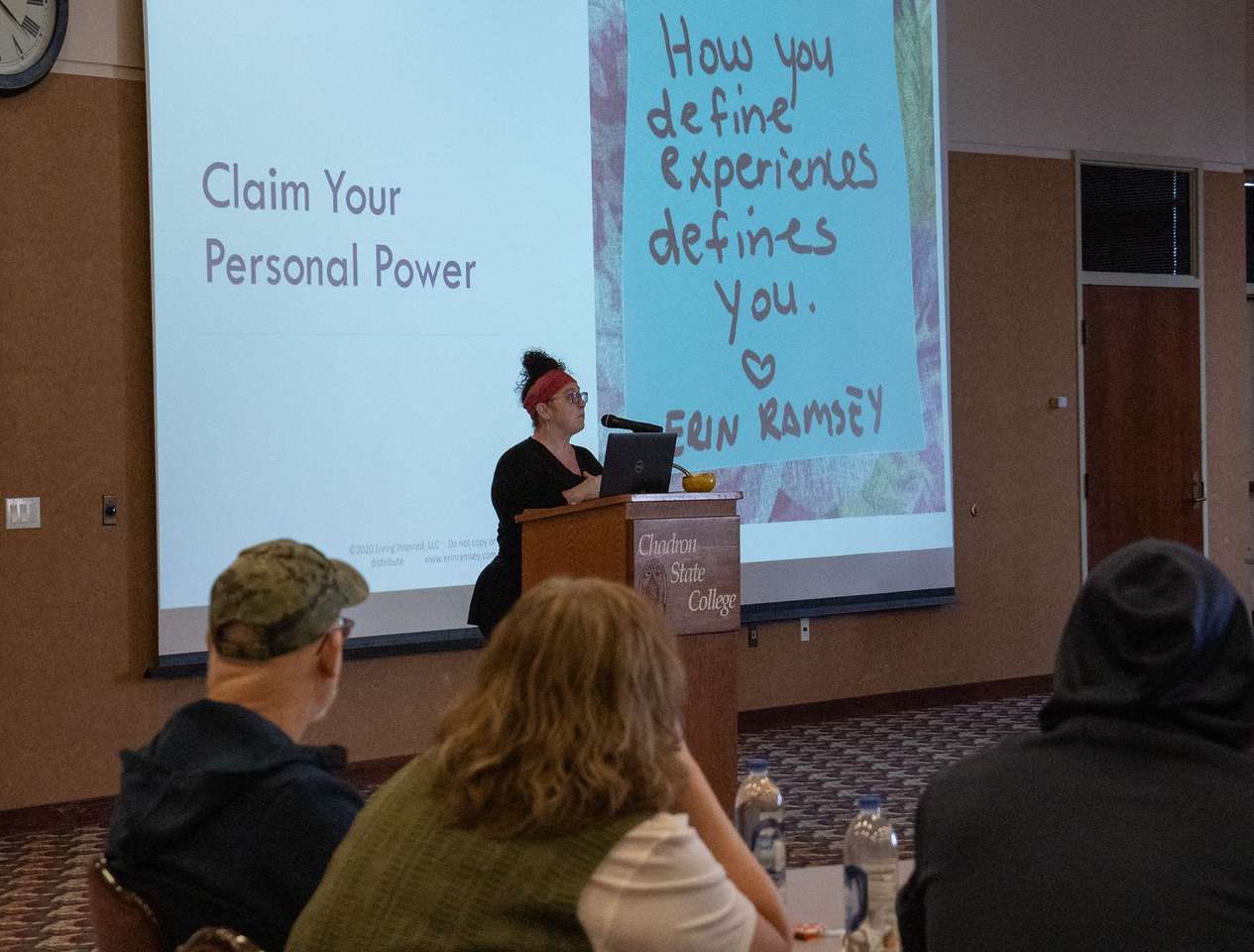 Keynote speaker Erin Ramsey addresses attendees at the 35th annual Excellence in Early Childhood Conference in the Student Center on Feb. 22, 2025. (Photo by Tena L. Cook/Chadron State College)